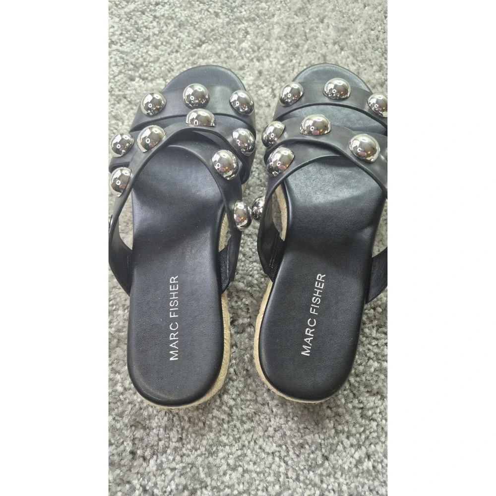 Marc‎ Fisher Prisca Ball Studded Espadrille Sandal shoes Size 7M Grunge Y2K